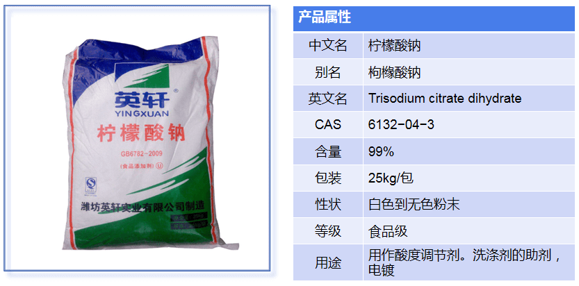 檸檬酸鈉產(chǎn)品介紹